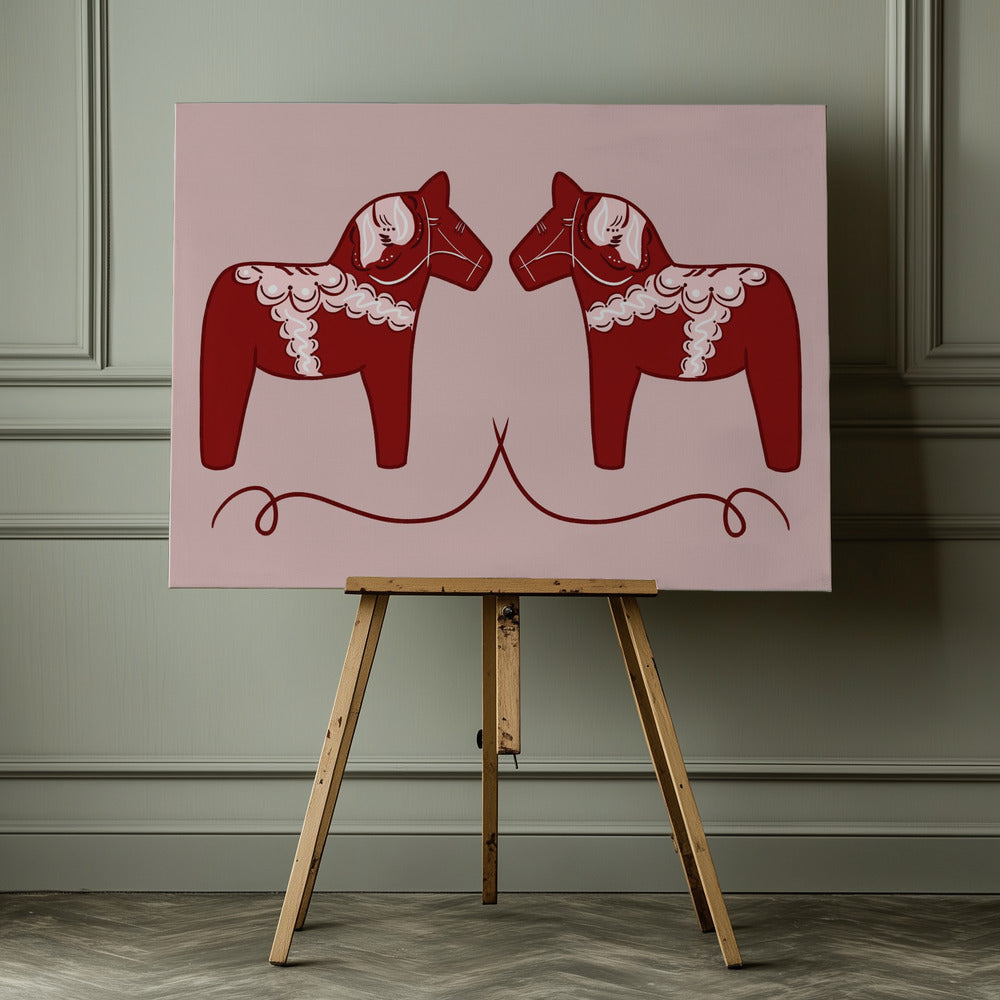 Dala Horses - Poster / Art Print - interiör