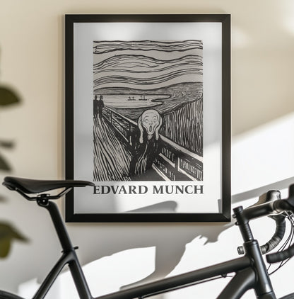Skriet- The Scream - Monochrome Version - Poster / Art Print - interiör