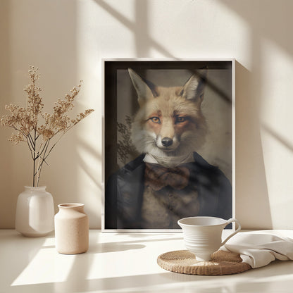 Dapper Fox Gentleman - Poster / Art Print - interiör