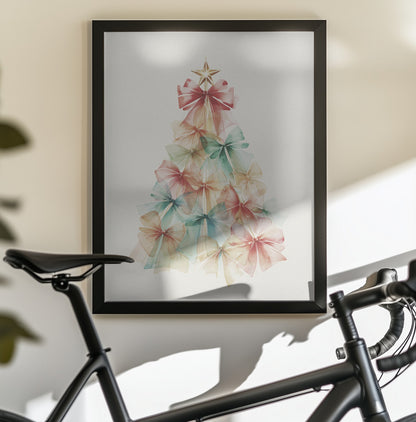 Christmas Ribbons Tree - Poster / Art Print - interiör