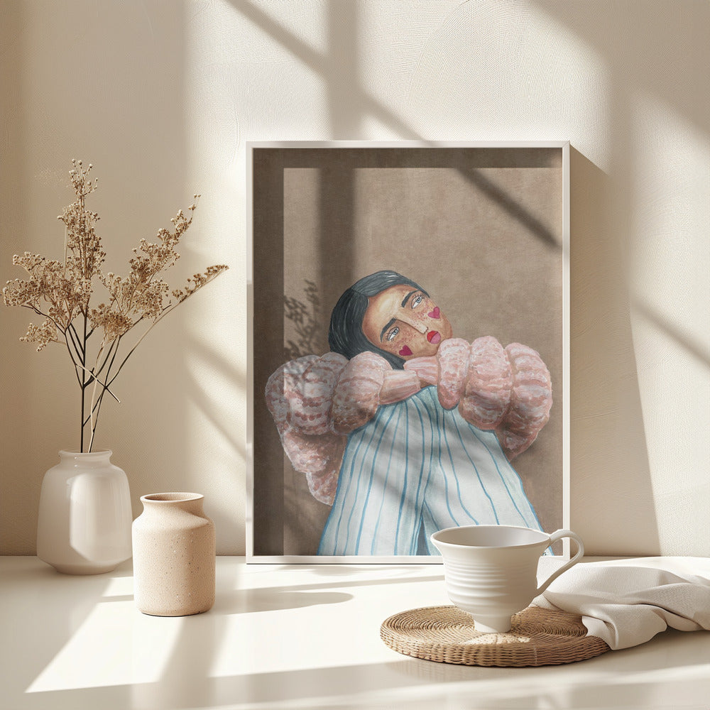 Dreaming girl - Poster / Art Print - interiör