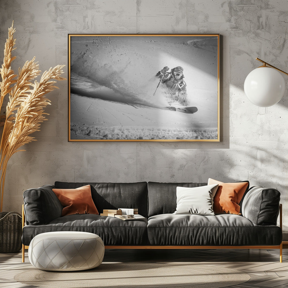 Henri making a powder turn... - Poster / Art Print - interiör