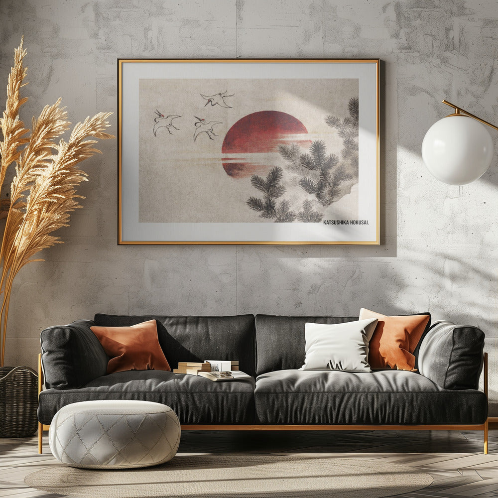 Birds and Sunset, From Album of Sketches (1814) - Poster / Art Print - interiör