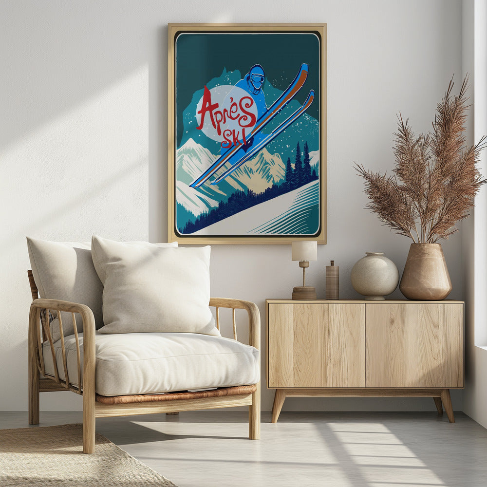 Winter Tourism: Vintage Ski Apres Ski Poster - Poster / Art Print - interiör
