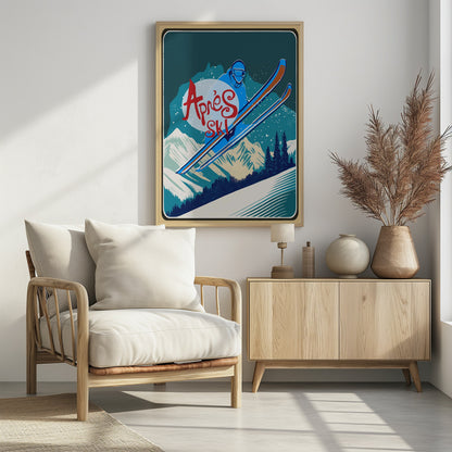 Winter Tourism: Vintage Ski Apres Ski Poster - Poster / Art Print - interiör