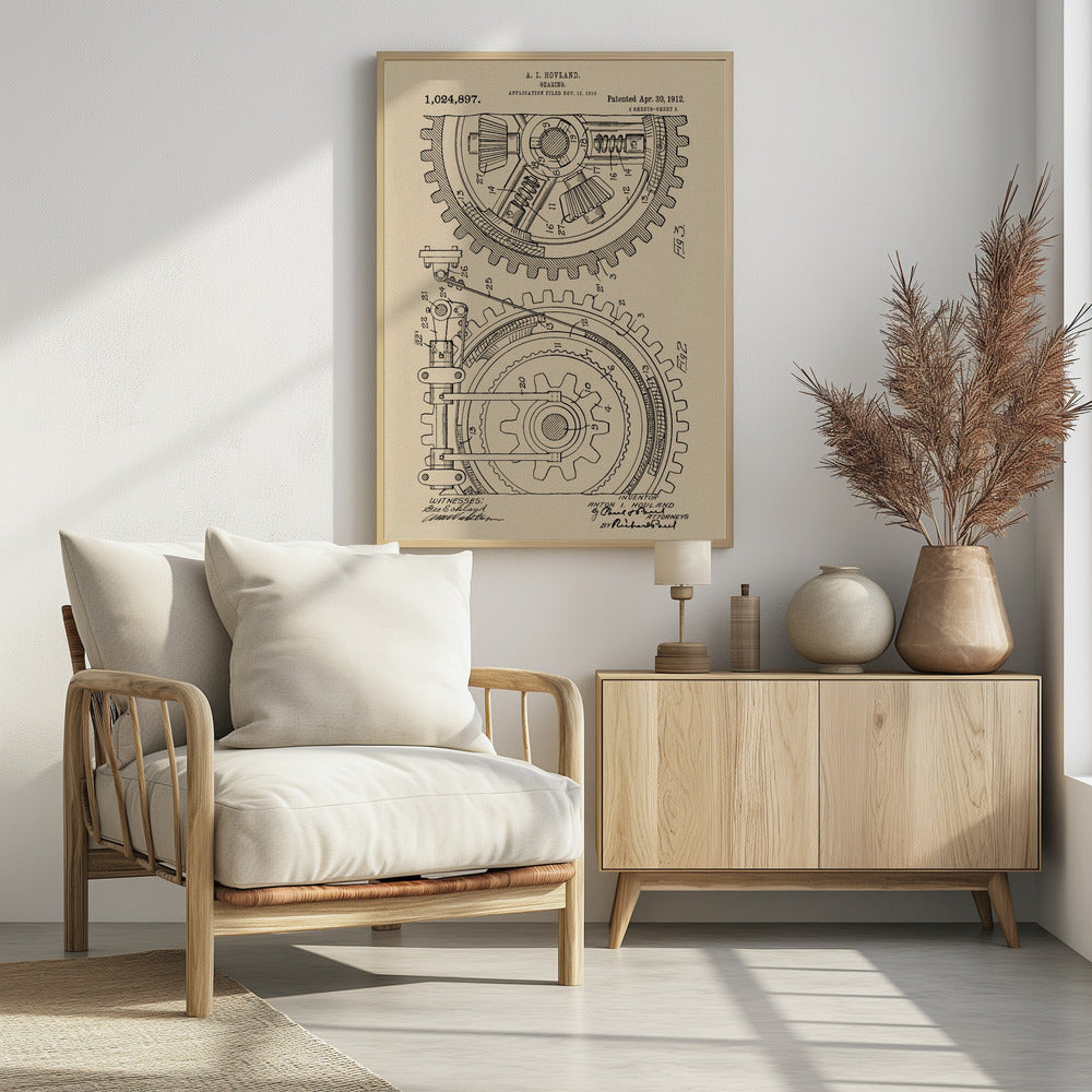 Gearing Patent 1912 - Poster / Art Print - interiör