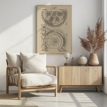 Gearing Patent 1912 - Poster / Art Print - interiör