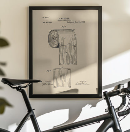 Toilet Paper Roll Patent 1891 - Poster / Art Print - interiör
