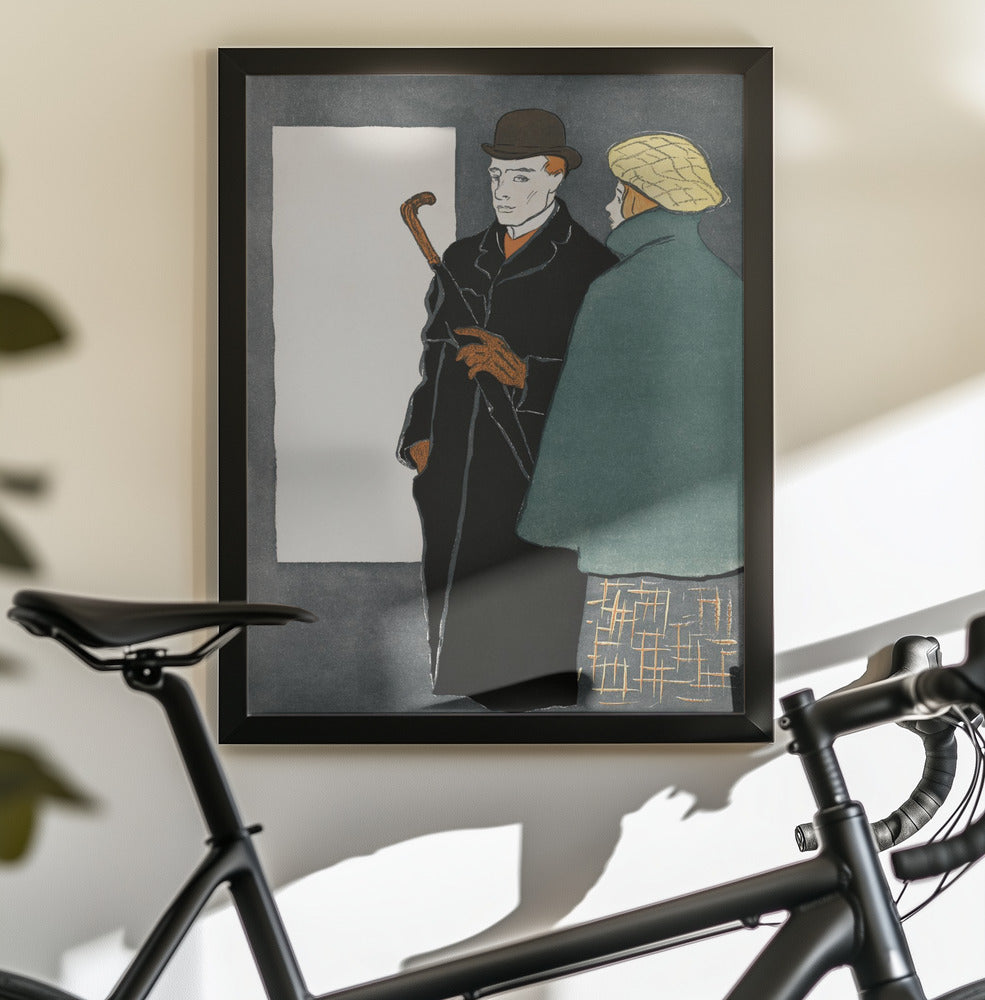 Man With Walking Stick and Woman (1896) - Poster / Art Print - interiör
