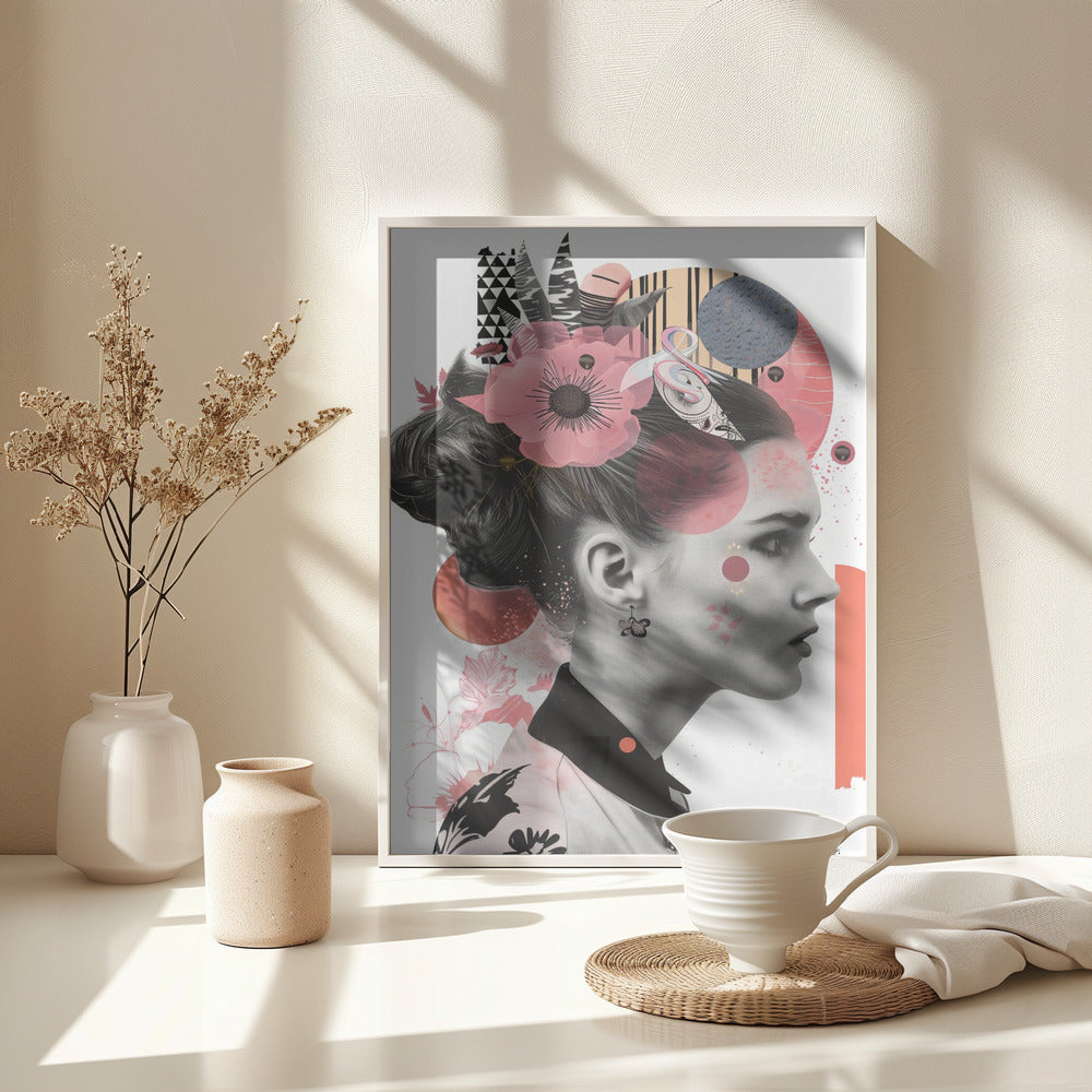The Collage Girl No 2 - Poster / Art Print - interiör