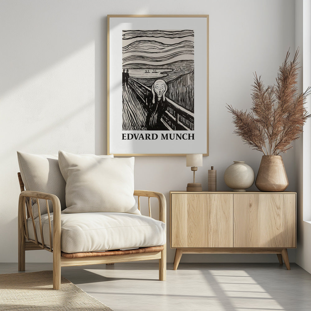 Skriet- The Scream - Monochrome Version - Poster / Art Print - interiör