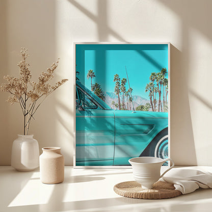 Teal Thunderbird in Palm Springs - Poster / Art Print - interiör
