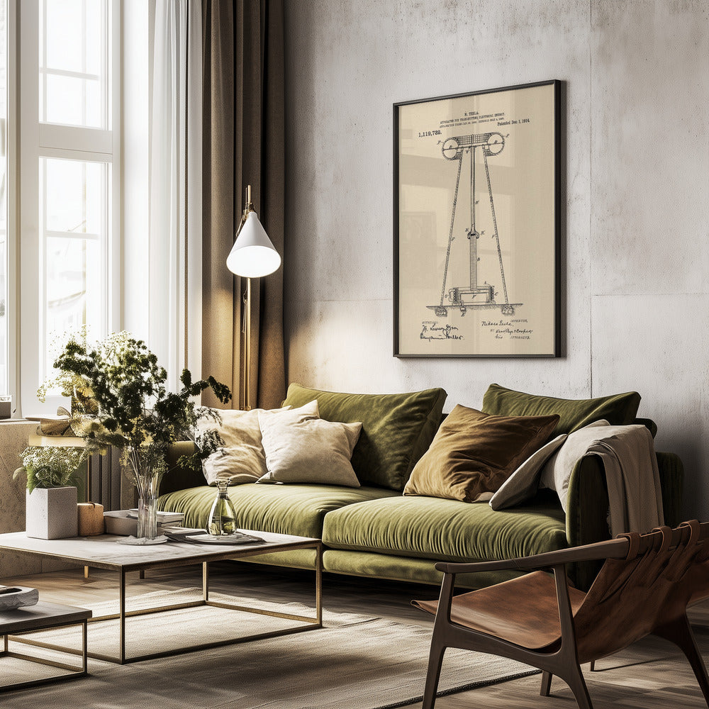 Transmitter Patent 1914 - Poster / Art Print - interiör