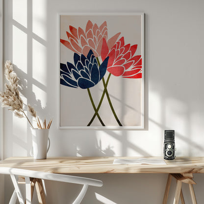 Three Dancing Blossoms - Poster / Art Print - interiör
