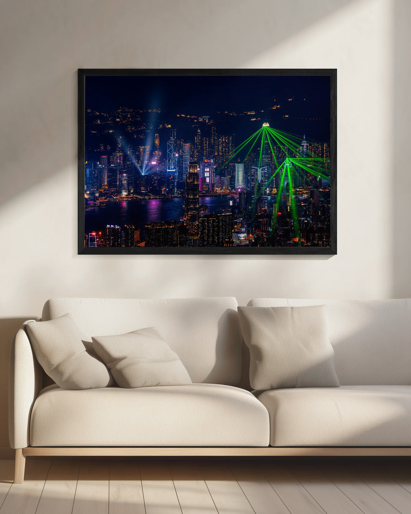 Victoria Harbour Light Show - Poster / Art Print - interiör