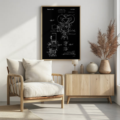 Cinematographic Camera Patent 1937 - Poster / Art Print - interiör