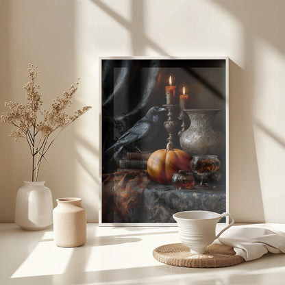 Lantern Pumpkin Halloween Scene (2) - Poster / Art Print - interiör