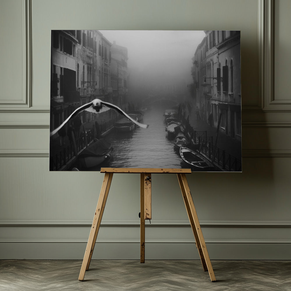 Seagull from the mist - Poster / Art Print - interiör