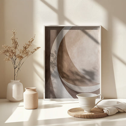 Abstract Art Beige Brown Geo Abstract - Poster / Art Print - interiör