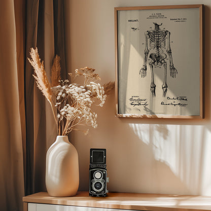 Anatomical Skeleton Patent 1911 - Poster / Art Print - interiör