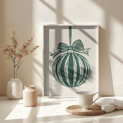 Christmas Ornament Green Illustration - Poster / Art Print - interiör