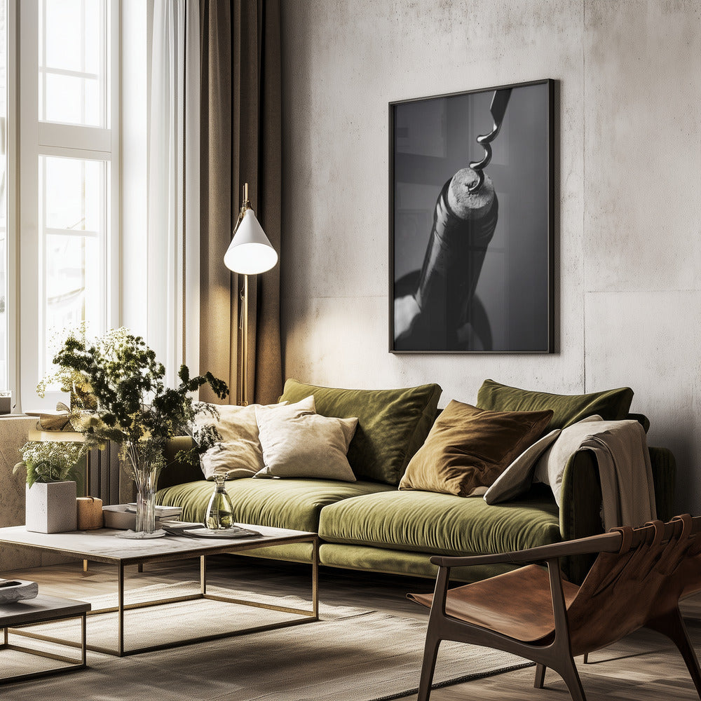Wine Bottle Opening - Poster / Art Print - interiör