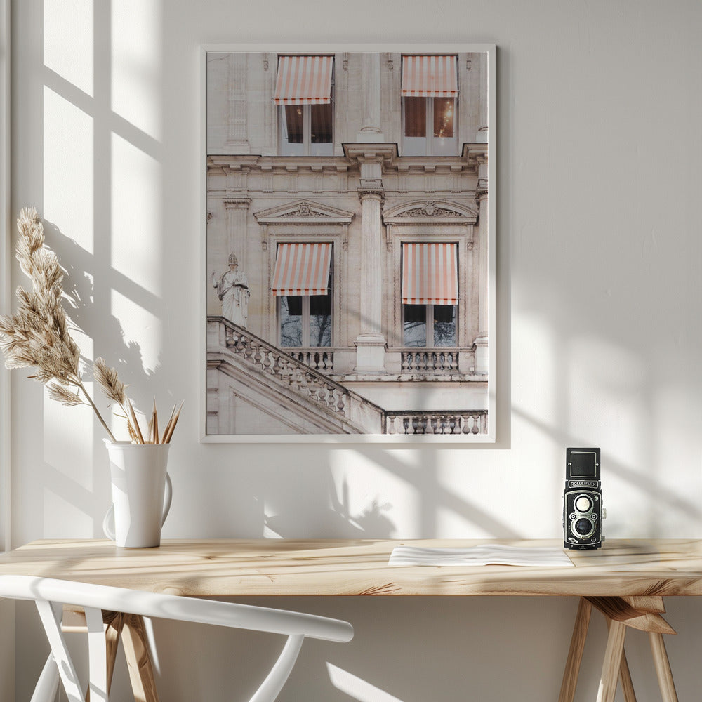 Striped Paris Awning - Poster / Art Print - interiör