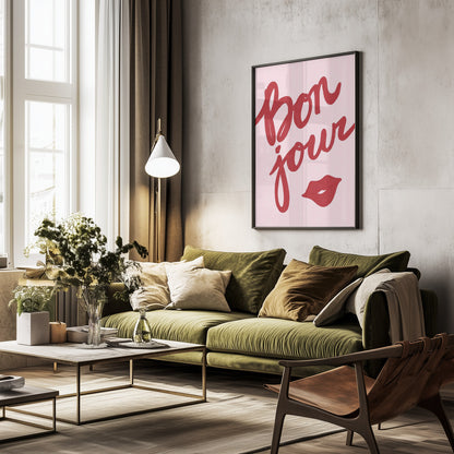 Bonjour Lips - Poster / Art Print - interiör