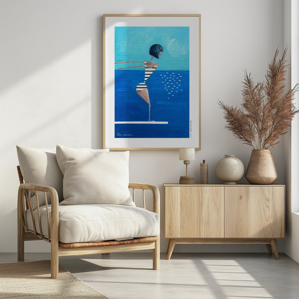 Summer Pool Diver - Poster / Art Print - interiör