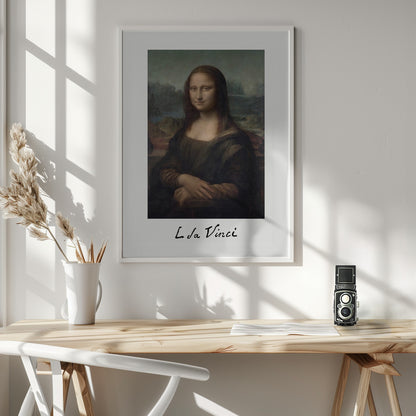 Mona Lisa Del Giocondo Signature (1503–1506) - Poster / Art Print - interiör