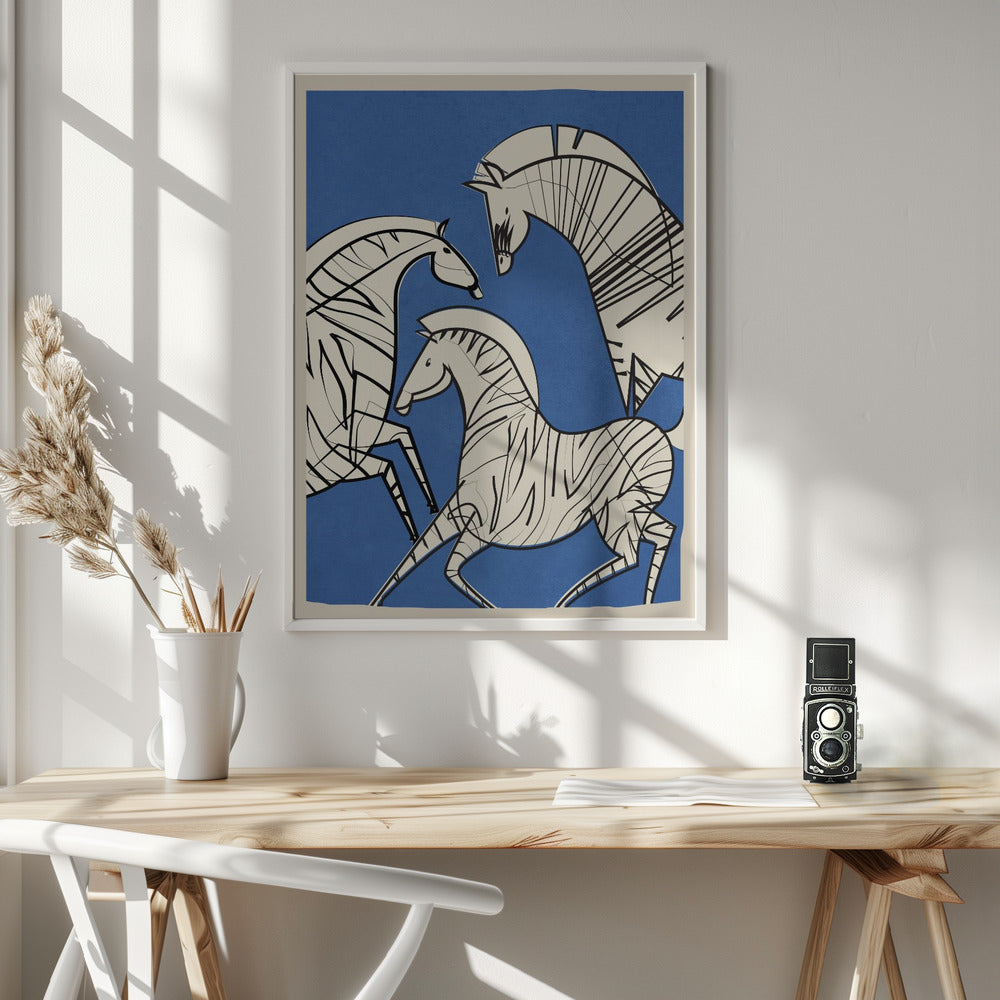 Abstract Zebras - Poster / Art Print - interiör