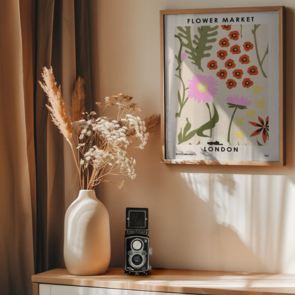 Flower Market London - Poster / Art Print - interiör