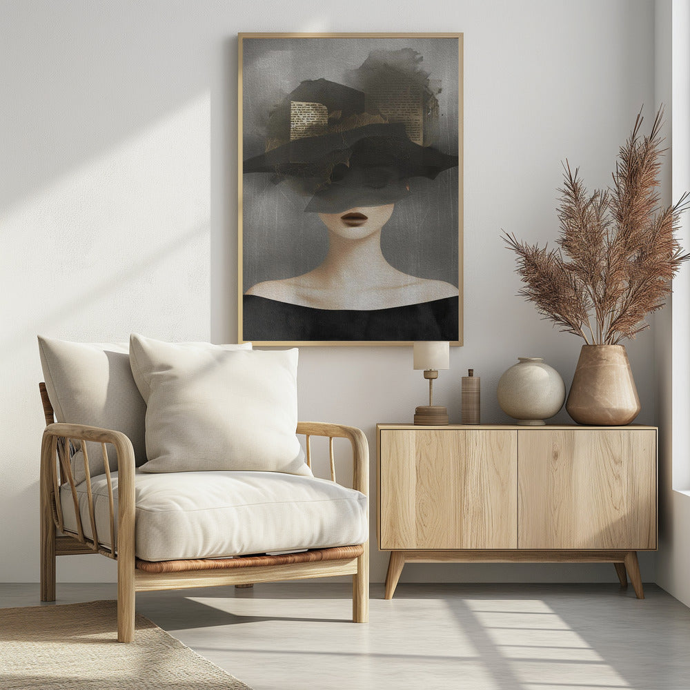 Lady In Hat No 2 - Poster / Art Print - interiör