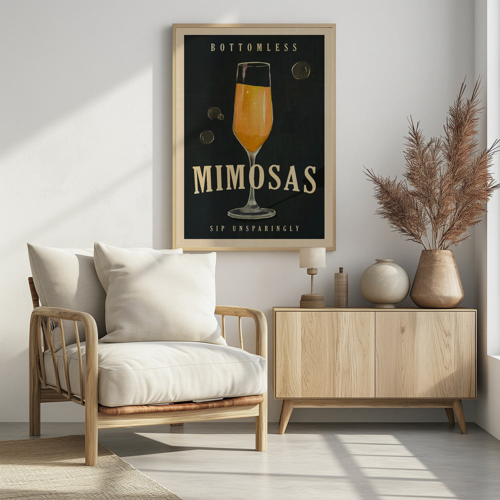 Bottomless Mimosas Art Deco Cocktail Bar Art - Poster / Art Print - interiör