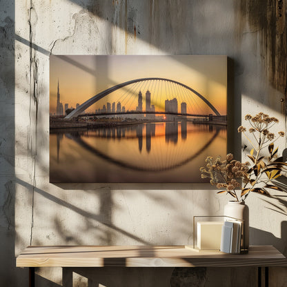 Sunrise at the Dubai Water Canal - Poster / Art Print - interiör