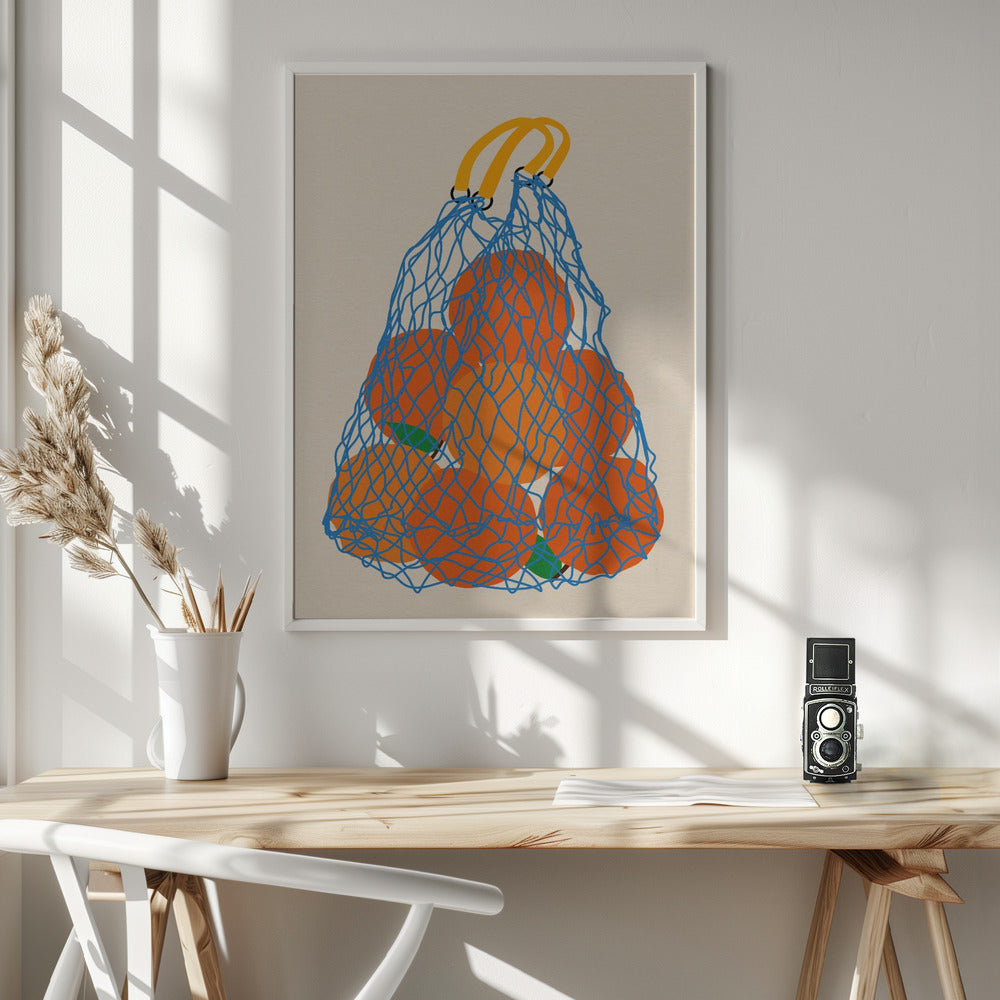 Oranges In a Net Bag Update 24 - Poster / Art Print - interiör