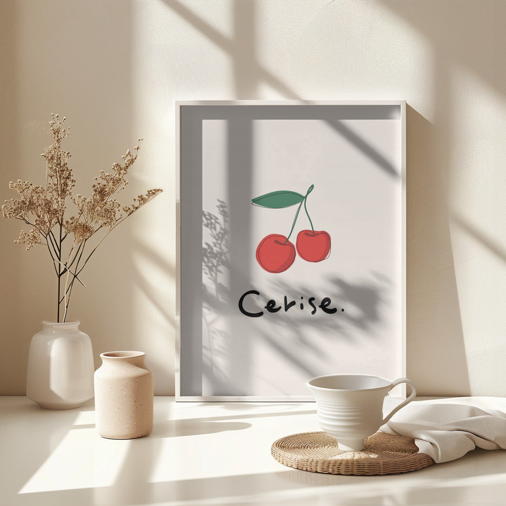 Modern French Fruits Collection "Cherry / Cerise" - Poster / Art Print - interiör