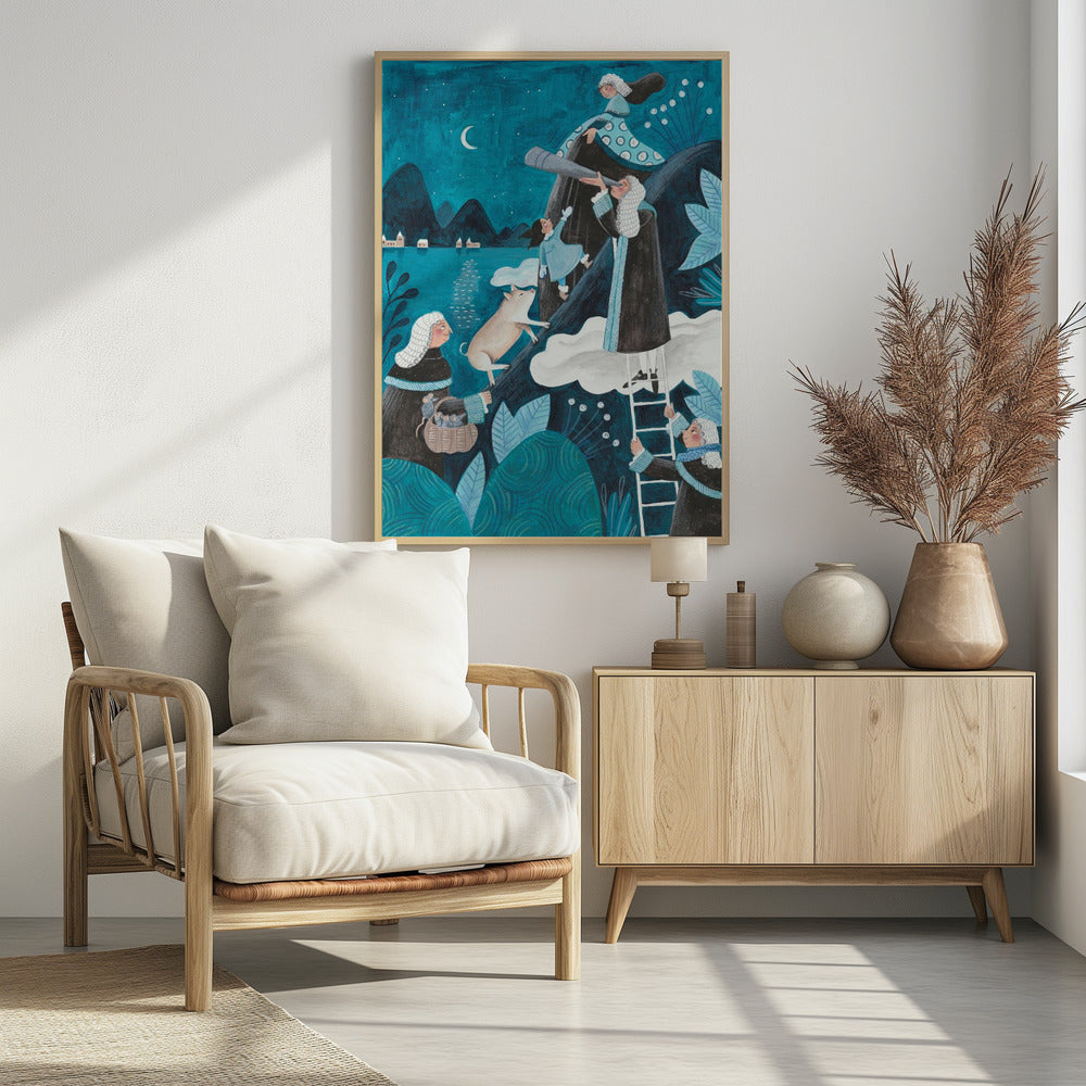 Travel through the night - Poster / Art Print - interiör