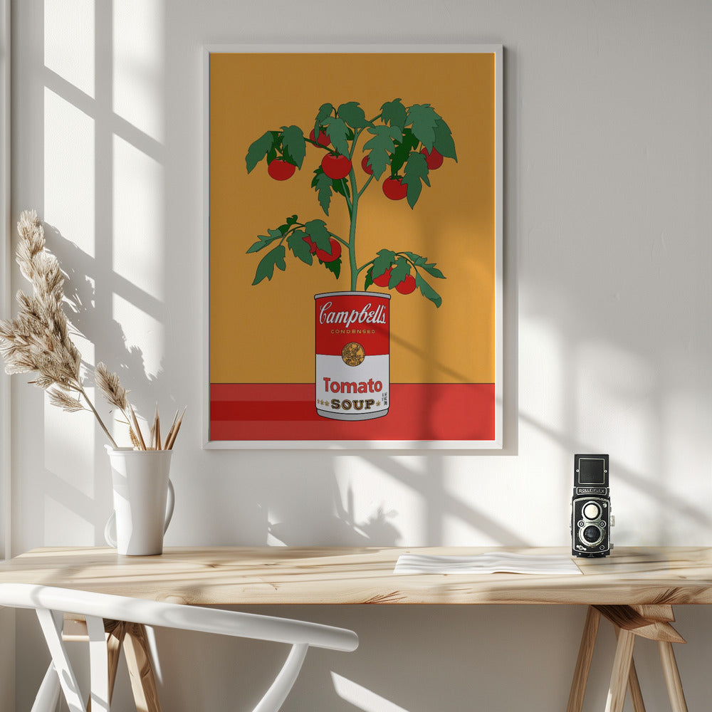 Campbells Soup Tomato Plant Retro Illustration - Poster / Art Print - interiör