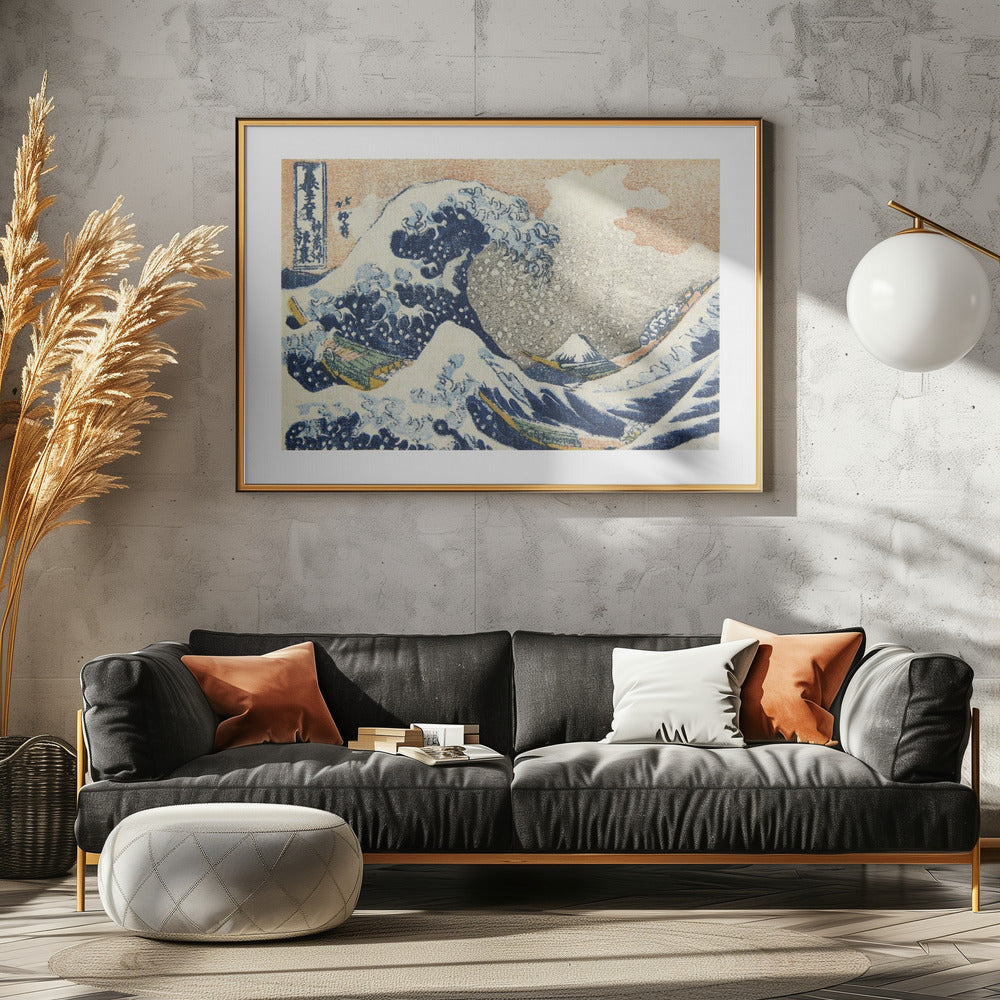 Under the Wave Off Kanagawa (1830 1833) - Poster / Art Print - interiör