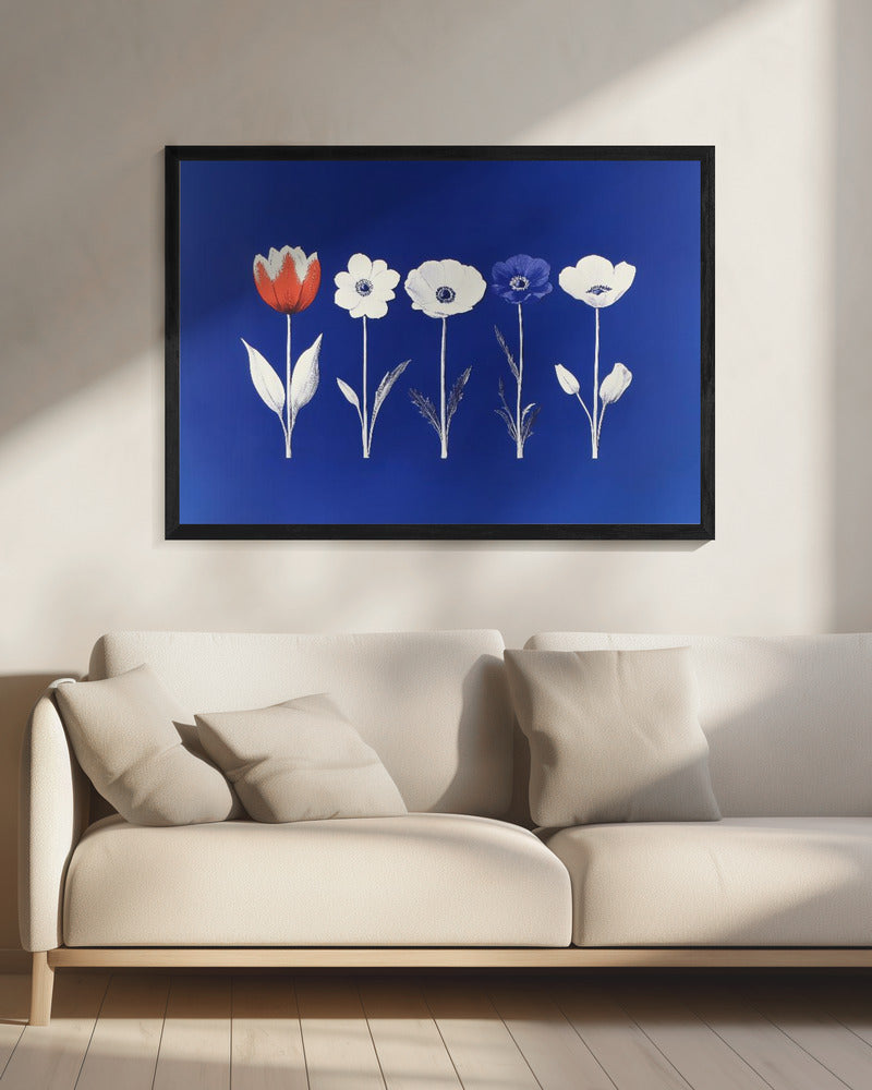 Five Flowers - Poster / Art Print - interiör