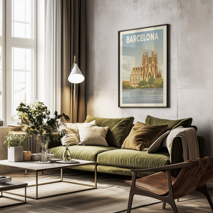 Barcelona Travel Print - Poster / Art Print - interiör