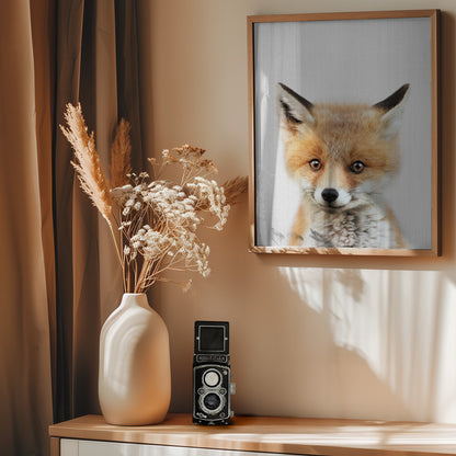Peekaboo Baby Fox - Poster / Art Print - interiör