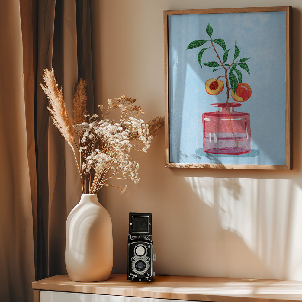 Peach Tree in Vase - Poster / Art Print - interiör