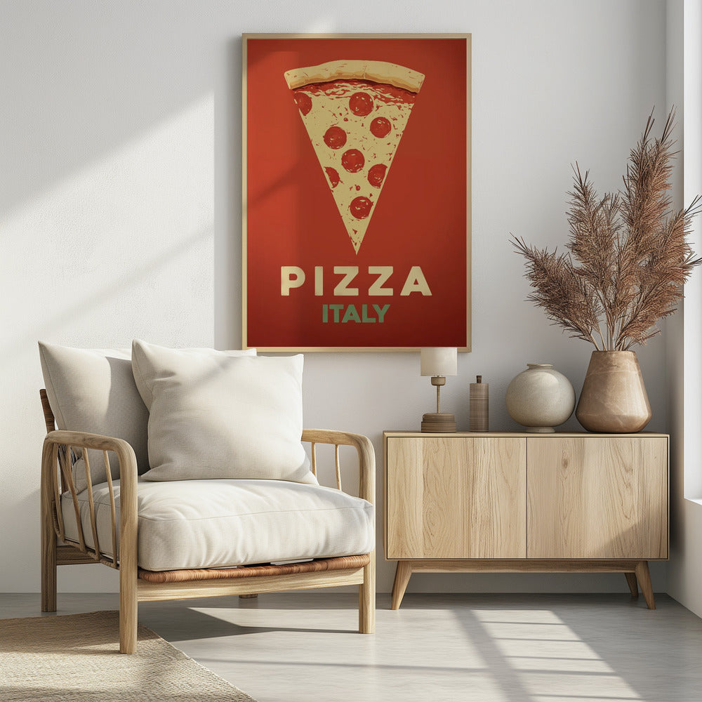 Pepperoni Pizza Slice - Poster / Art Print - interiör