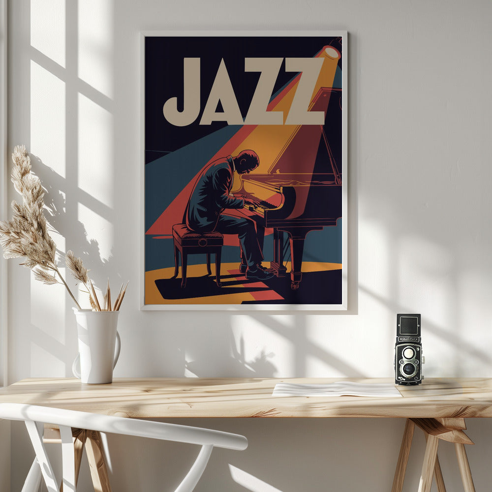 Jazz Pianist - Poster / Art Print - interiör