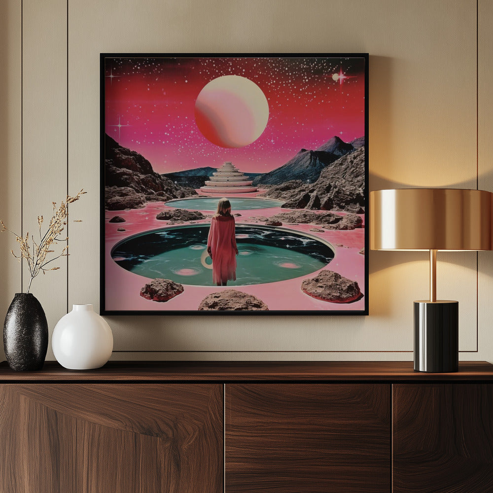 Space Collage Surreal Art - Poster / Art Print - interiör