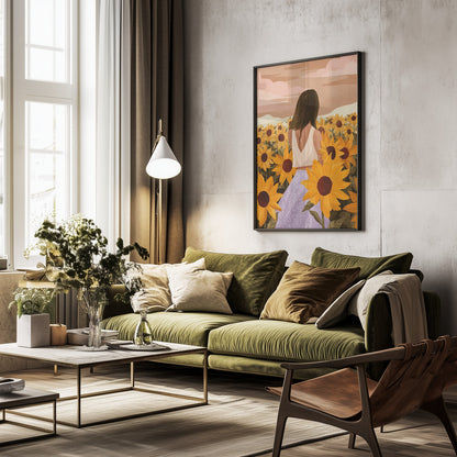 Sunflower Evenings - Poster / Art Print - interiör