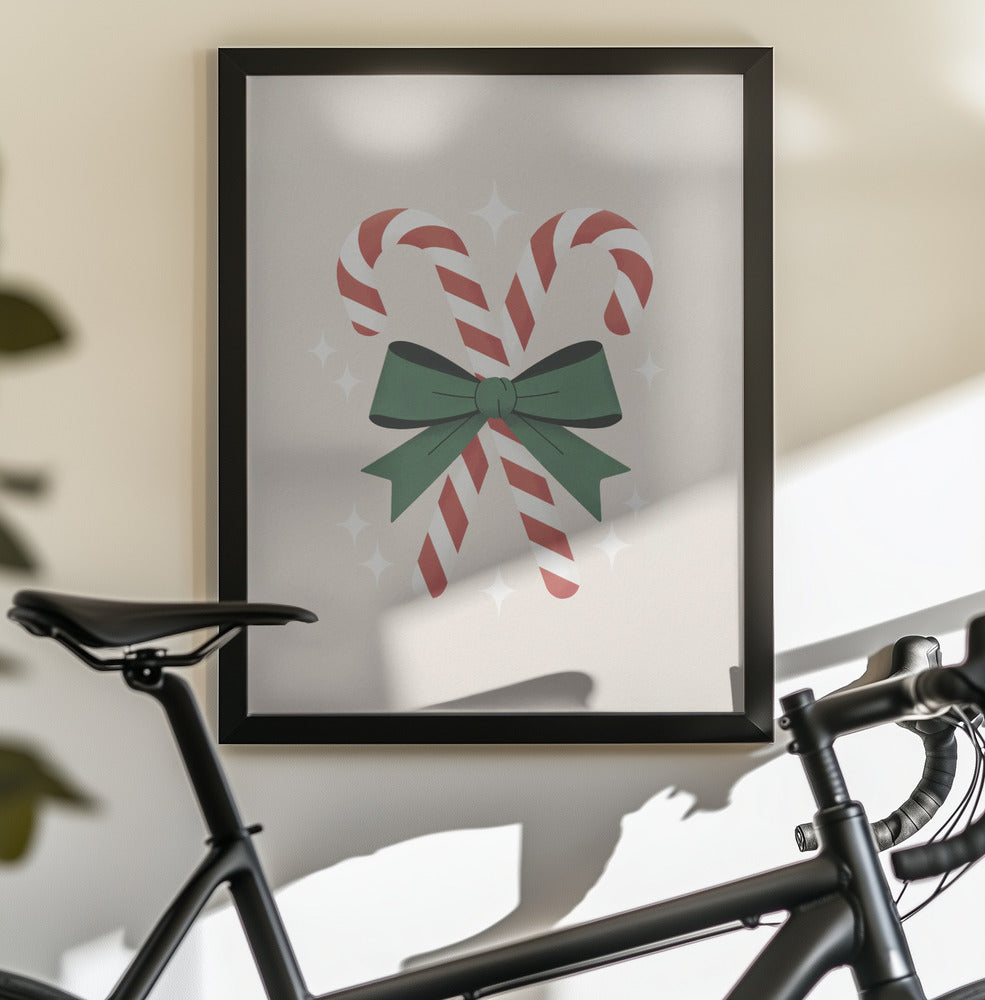 Christmas Candy Canes - Poster / Art Print - interiör