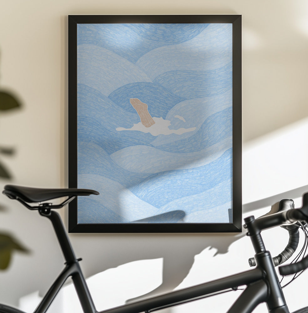 Swimming in the Summer Ocean - Poster / Art Print - interiör
